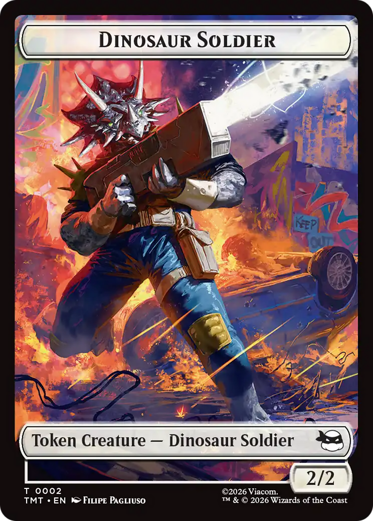 Dinosaur Soldier // Copy Double-Sided Token [Teenage Mutant Ninja Turtles Tokens] | Chromatic Games