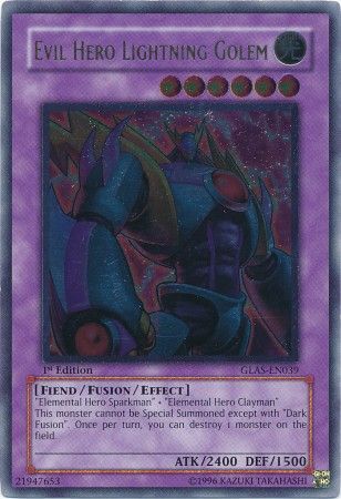 Evil Hero Lightning Golem [GLAS-EN039] Ultimate Rare | Chromatic Games