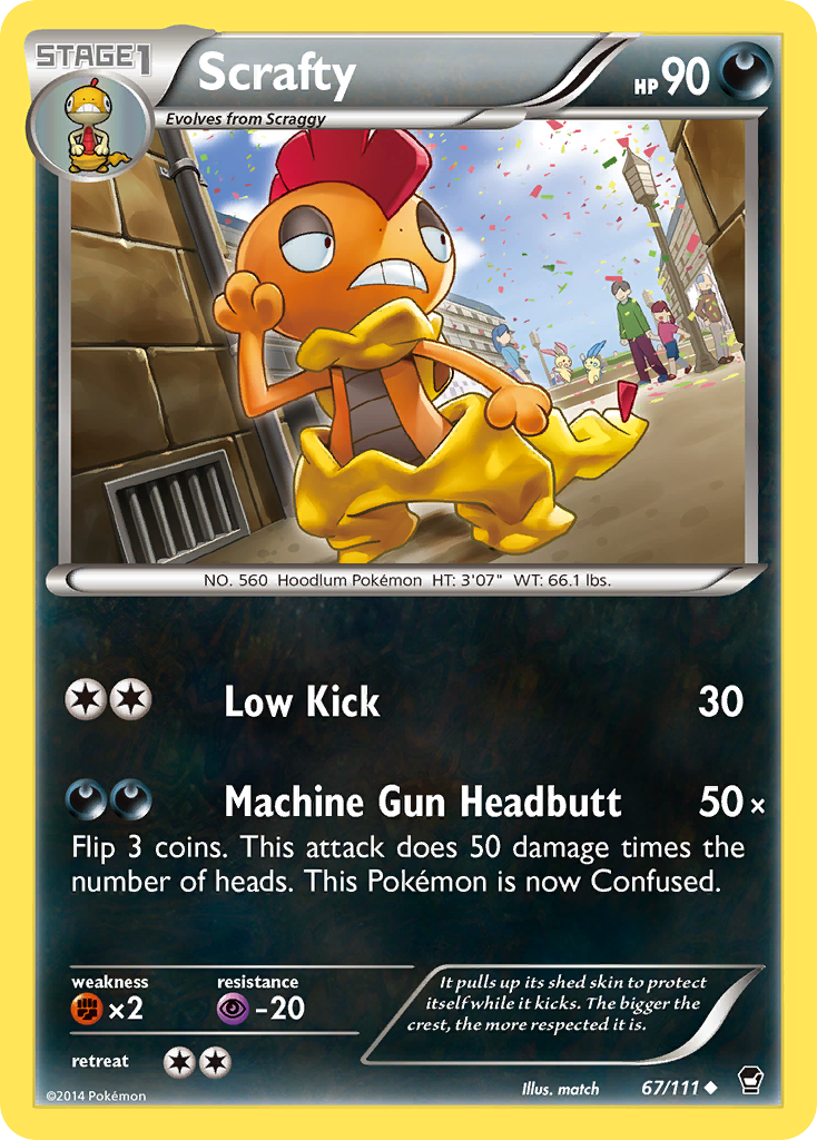 Scrafty (67/111) [XY: Furious Fists] | Chromatic Games