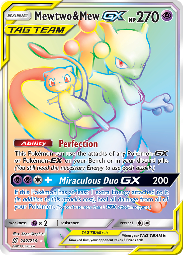 Mewtwo & Mew GX (242/236) [Sun & Moon: Unified Minds] | Chromatic Games