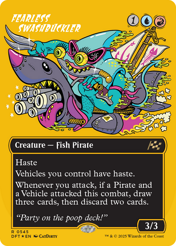 Fearless Swashbuckler (Borderless) (First-Place Foil) [Aetherdrift] | Chromatic Games