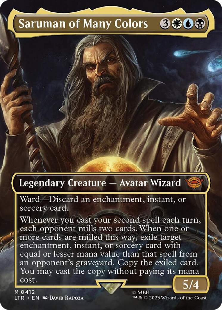 Saruman of Many Colors (Borderless Alternate Art) [The Lord of the Rings: Tales of Middle-Earth] | Chromatic Games
