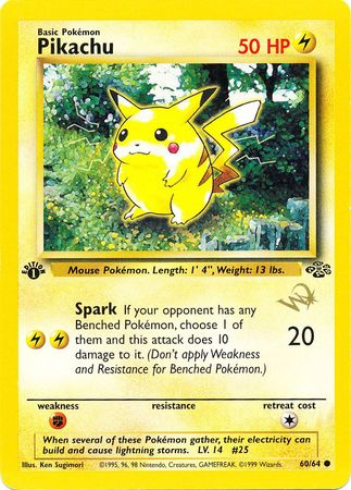 Pikachu (60/64) (W Stamped Promo) [Jungle 1st Edition] | Chromatic Games