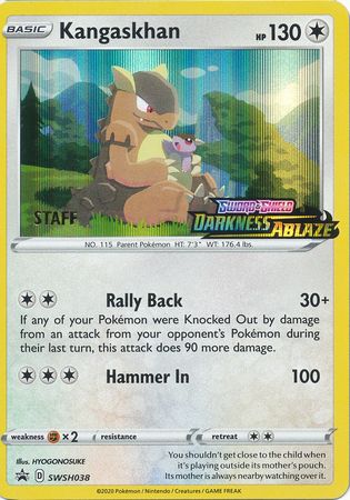 Kangaskhan (SWSH038) (Staff Prerelease Promo) [Sword & Shield: Black Star Promos] | Chromatic Games