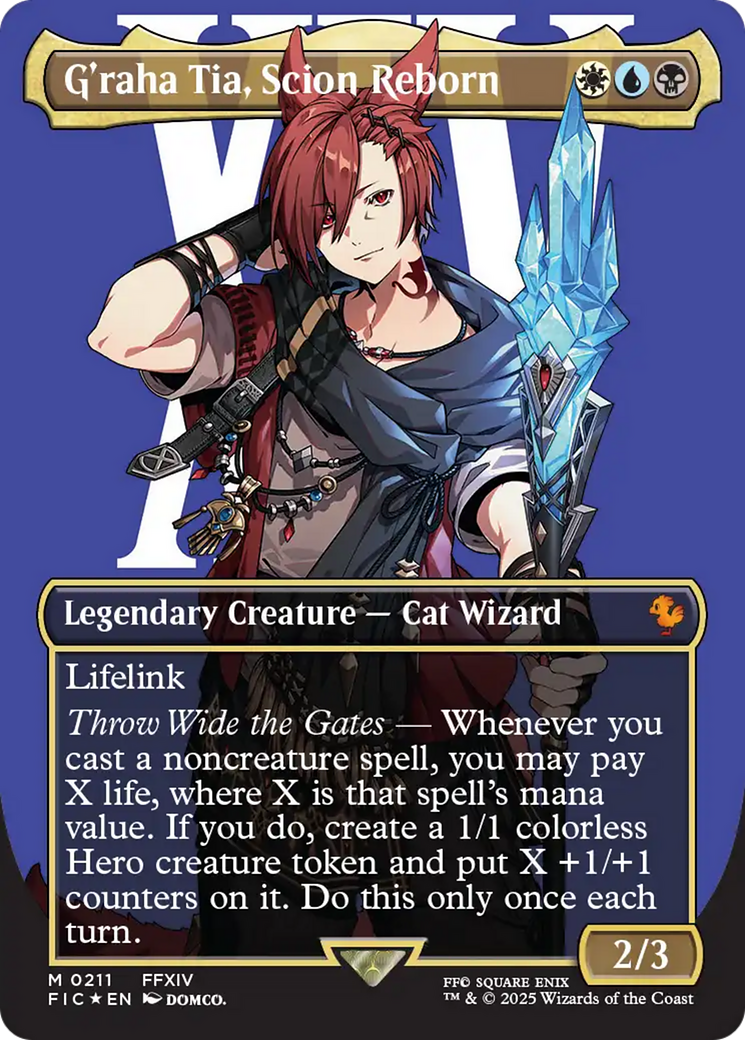G'raha Tia, Scion Reborn (Borderless) (Surge Foil) [FINAL FANTASY Commander] | Chromatic Games