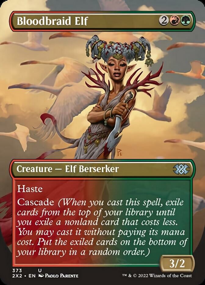 Bloodbraid Elf (Borderless Alternate Art) [Double Masters 2022] | Chromatic Games