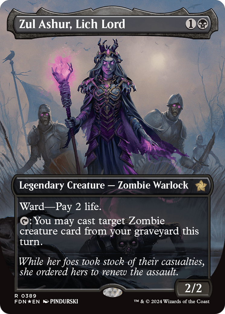 Zul Ashur, Lich Lord (Borderless) (Mana Foil) [Foundations] | Chromatic Games