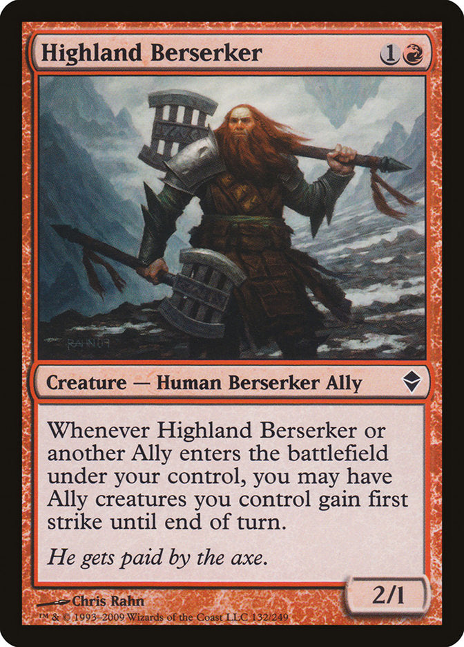 Highland Berserker 132/249 (Zendikar)  | Chromatic Games