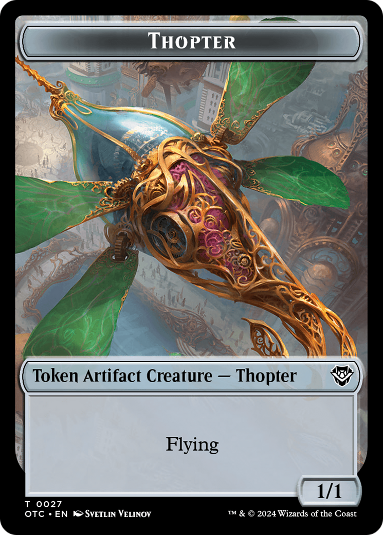 Thopter // Treasure Double-Sided Token [Outlaws of Thunder Junction Commander Tokens] | Chromatic Games