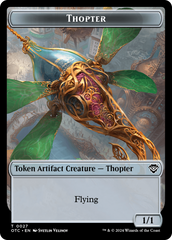 Thopter // Manifest Double-Sided Token [Outlaws of Thunder Junction Commander Tokens] | Chromatic Games