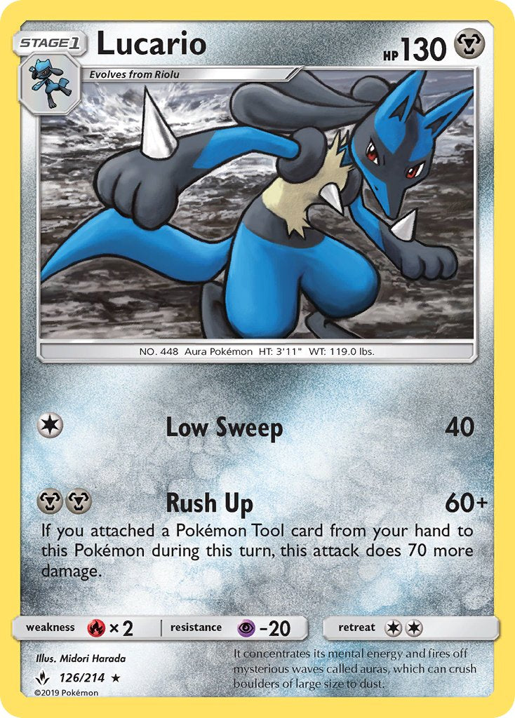 Lucario (126/214) (Theme Deck Exclusive) [Sun & Moon: Unbroken Bonds] | Chromatic Games