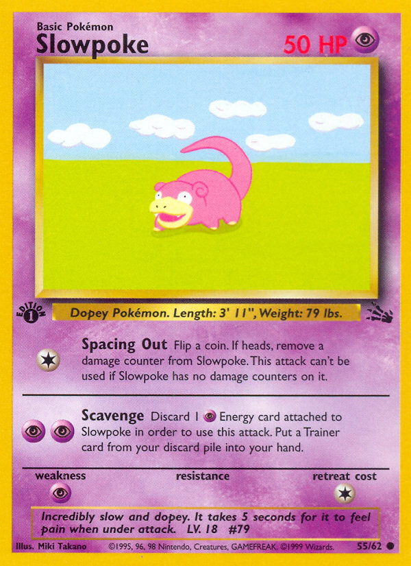 Slowpoke (55/62) [Fossil 1st Edition] | Chromatic Games