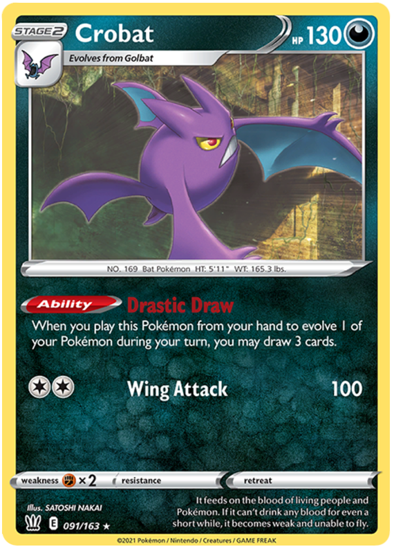 Crobat (091/163) (Theme Deck Exclusive) [Sword & Shield: Battle Styles] | Chromatic Games