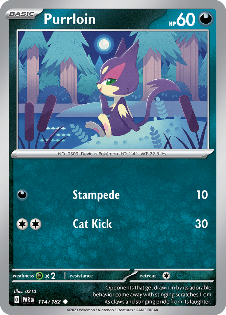 Purrloin (114/182) [Scarlet & Violet: Paradox Rift] | Chromatic Games