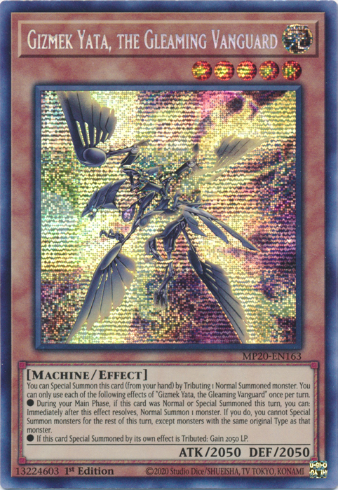 Gizmek Yata, the Gleaming Vanguard [MP20-EN163] Prismatic Secret Rare | Chromatic Games