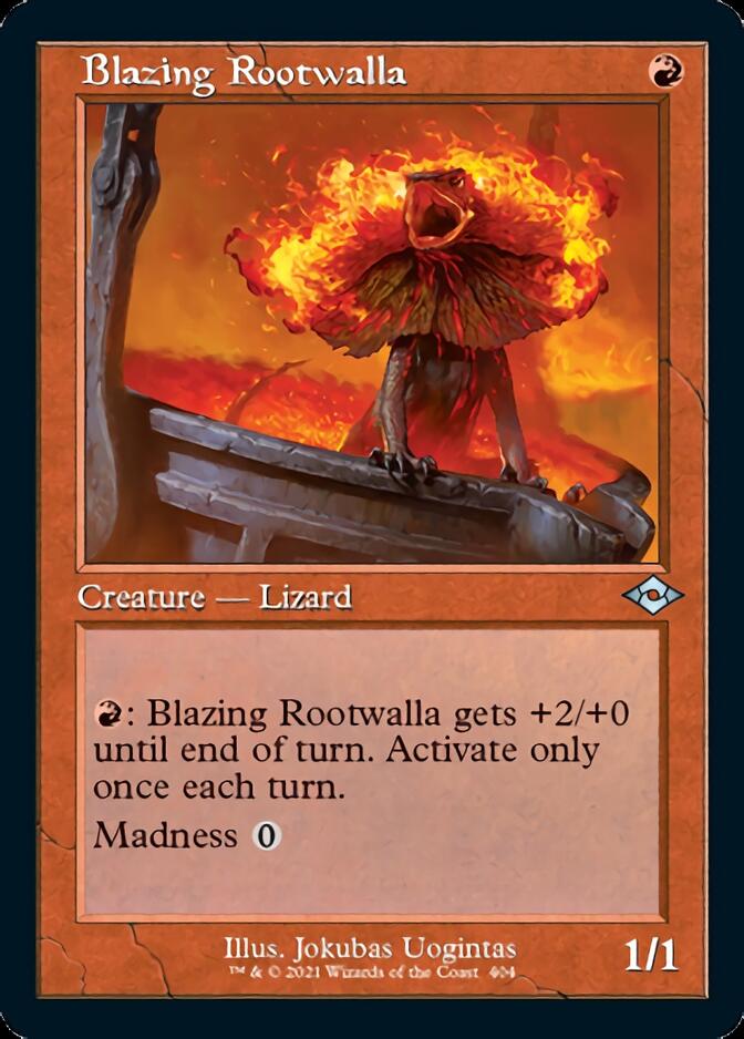 Blazing Rootwalla (Retro Foil Etched) [Modern Horizons 2] | Chromatic Games