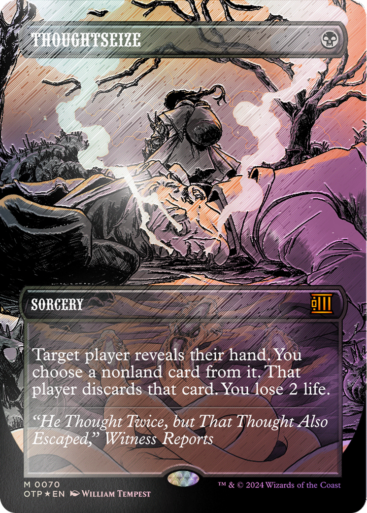 Thoughtseize (Textured Foil) [Outlaws of Thunder Junction: Breaking News] | Chromatic Games