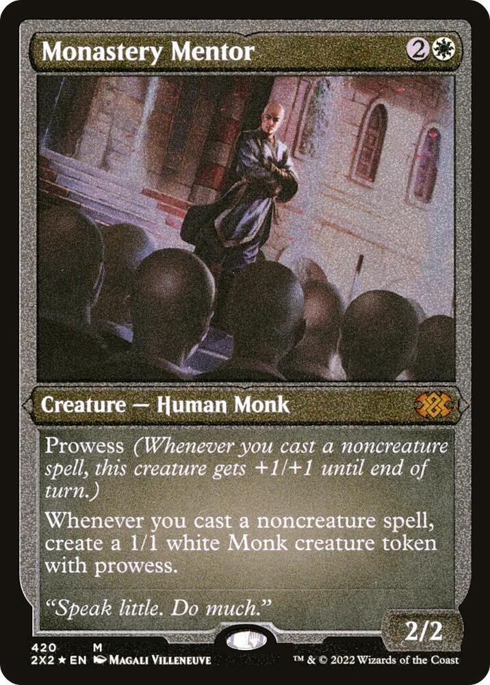 Monastery Mentor Foil Etched 420 (Double Masters 2022)  - Foil | Chromatic Games