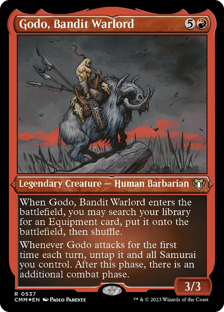 Godo, Bandit Warlord (Foil Etched) [Commander Masters] | Chromatic Games