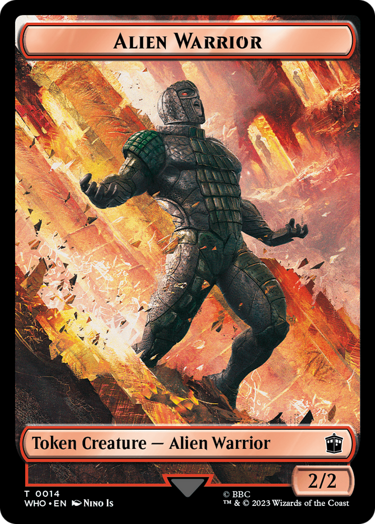 Soldier // Alien Warrior Double-Sided Token [Doctor Who Tokens] | Chromatic Games