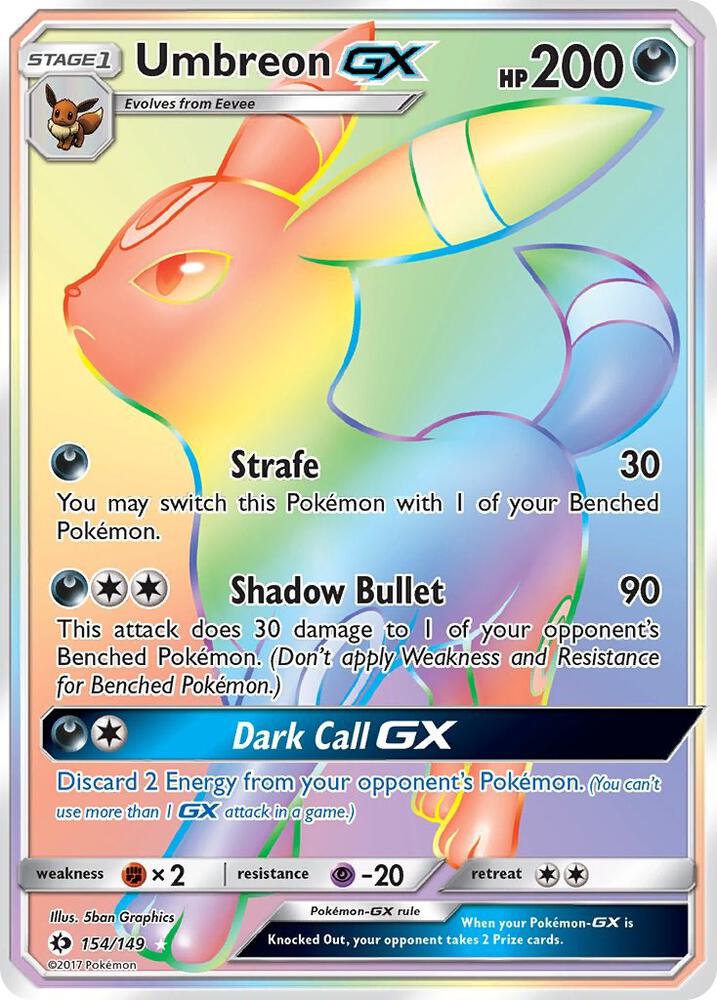 Umbreon GX Secret 154/149 (SM Base Set)  - Holofoil | Chromatic Games