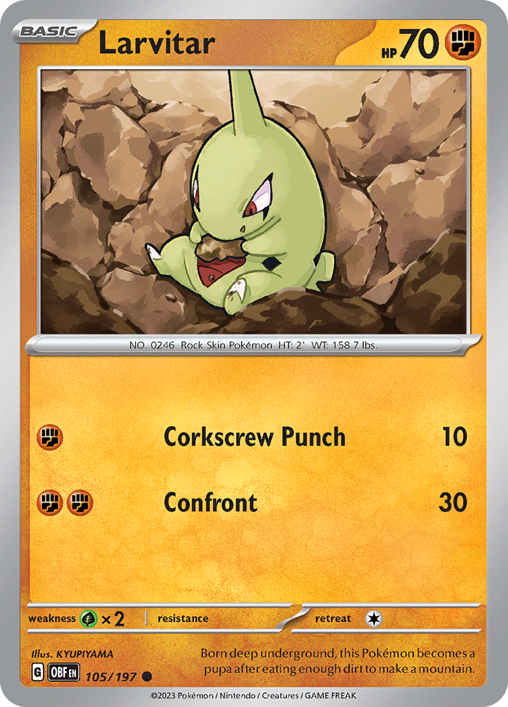 Larvitar (105/197) [Scarlet & Violet: Obsidian Flames] | Chromatic Games