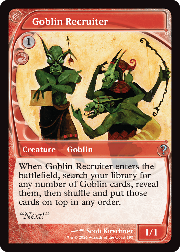 Goblin Recruiter (Future Sight) [Mystery Booster 2] | Chromatic Games