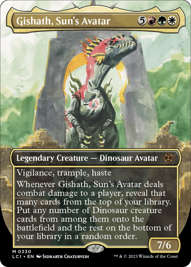 Gishath, Sun's Avatar (Borderless) [The Lost Caverns of Ixalan] | Chromatic Games