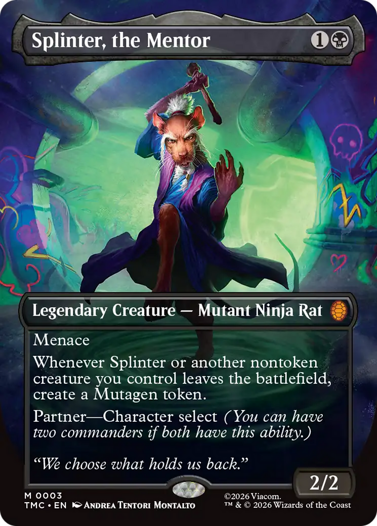 Splinter, the Mentor (Borderless) [Teenage Mutant Ninja Turtles Commander] | Chromatic Games