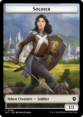 Human // Soldier Double-Sided Token [Bloomburrow Commander Tokens] | Chromatic Games