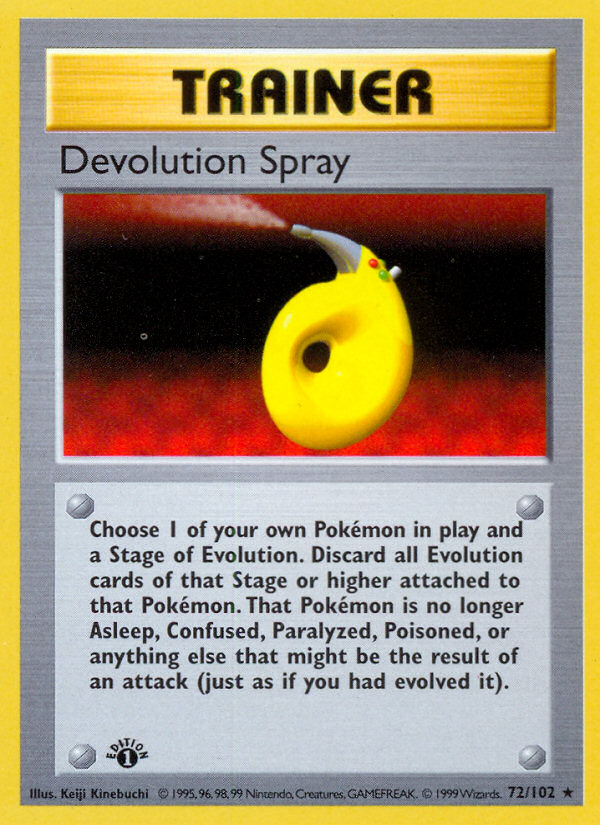 Devolution Spray (72/102) (Shadowless) [Base Set 1st Edition] | Chromatic Games