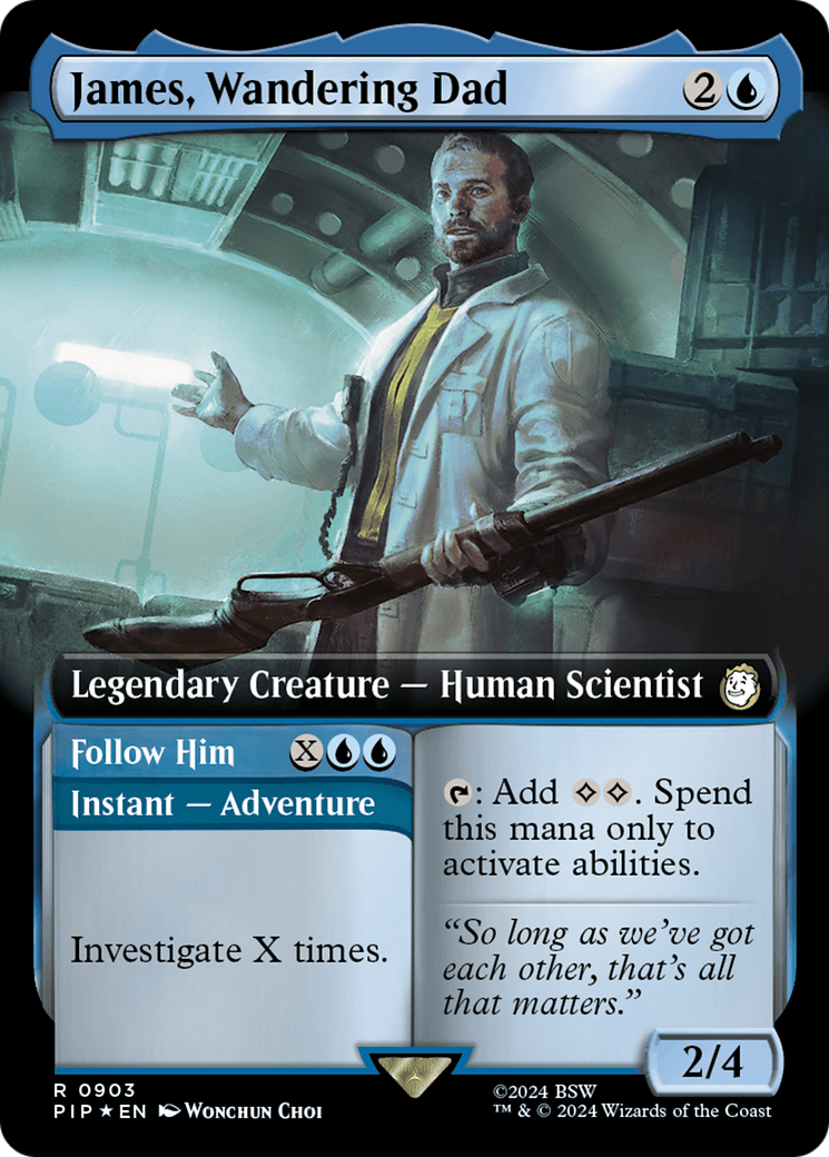 James, Wandering Dad // Follow Him (Extended Art) (Surge Foil) [Fallout] | Chromatic Games