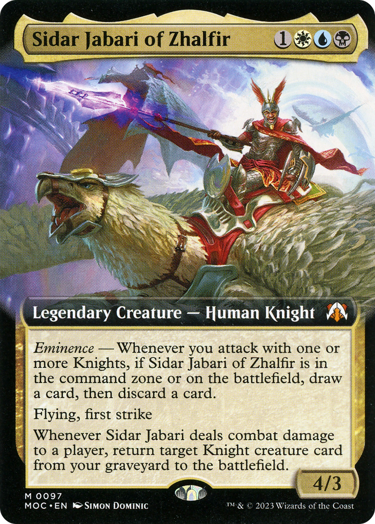 Sidar Jabari of Zhalfir (Extended Art) [March of the Machine Commander] | Chromatic Games