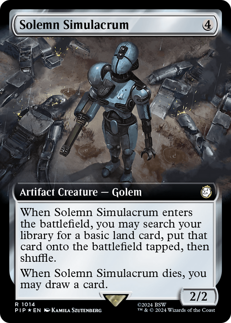 Solemn Simulacrum (Extended Art) (Surge Foil) [Fallout] | Chromatic Games