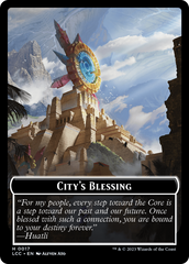 City's Blessing // Dinosaur Double-Sided Token [The Lost Caverns of Ixalan Commander Tokens] | Chromatic Games