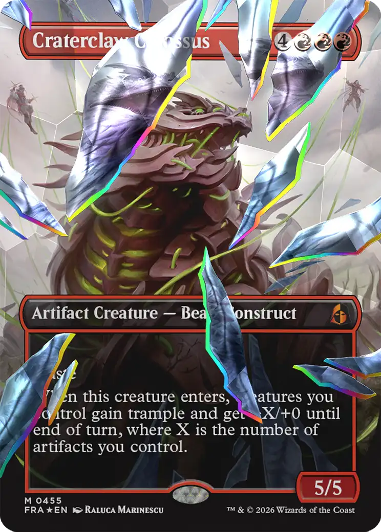 Craterclaw Colossus (Borderless) (Facet Foil) [Reality Fracture] | Chromatic Games