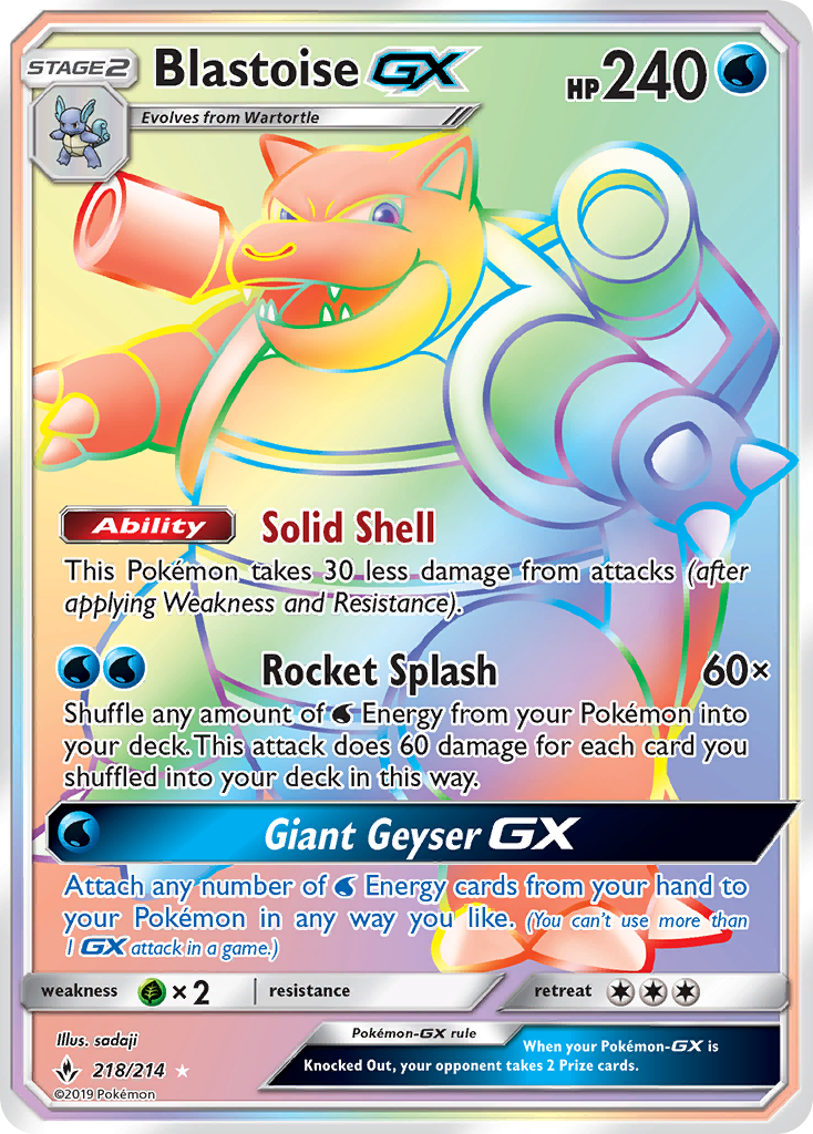 Blastoise GX (218/214) [Sun & Moon: Unbroken Bonds] | Chromatic Games