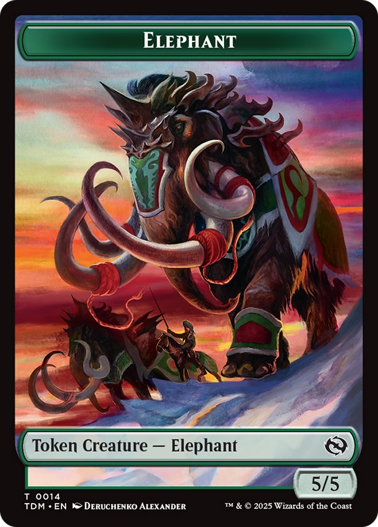Elephant // Treasure Double-Sided Token [Tarkir: Dragonstorm Tokens] | Chromatic Games