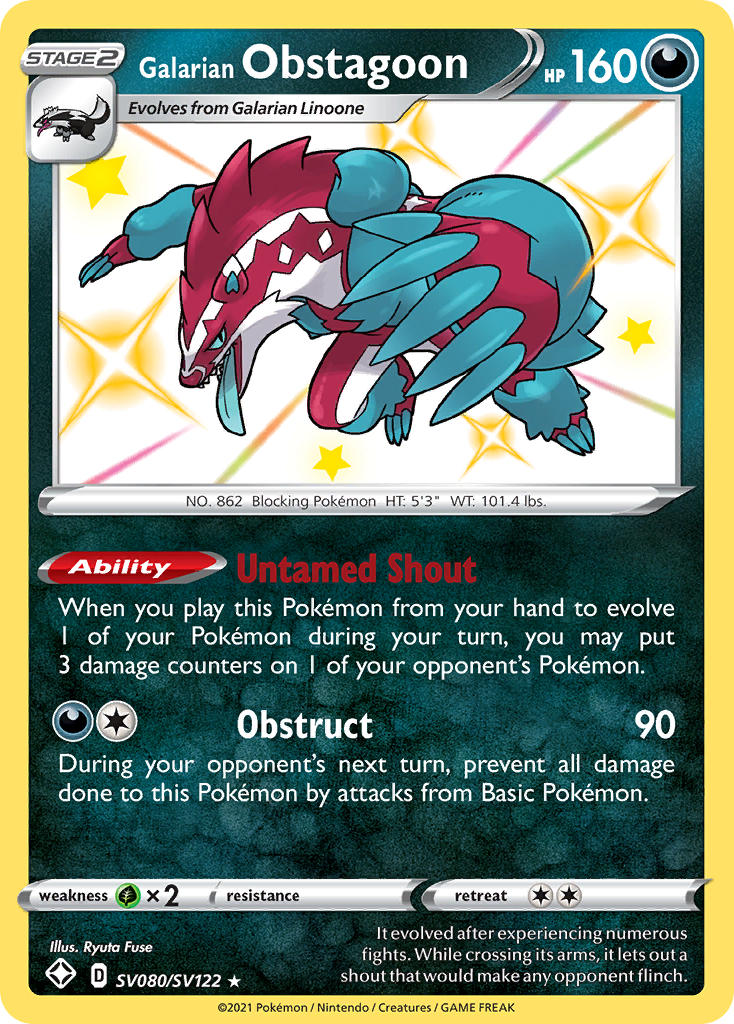 Galarian Obstagoon (SV080/SV122) [Sword & Shield: Shining Fates] | Chromatic Games