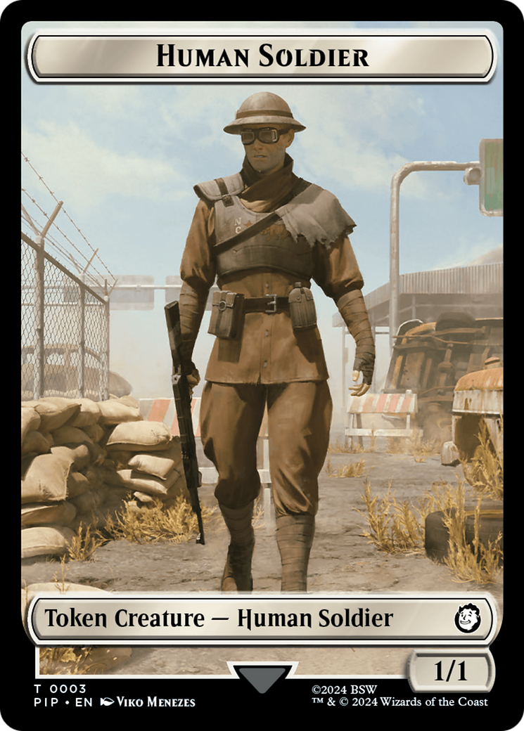 Food (0013) // Human Soldier Double-Sided Token [Fallout Tokens] | Chromatic Games