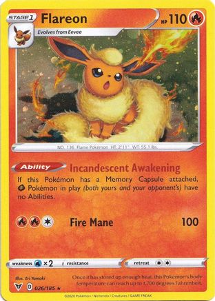 Flareon (026/185) (Cosmos Holo) [Sword & Shield: Vivid Voltage] | Chromatic Games
