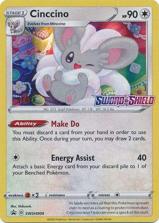 Cinccino (SWSH009) (Staff Prerelease Promo) [Sword & Shield: Black Star Promos] | Chromatic Games