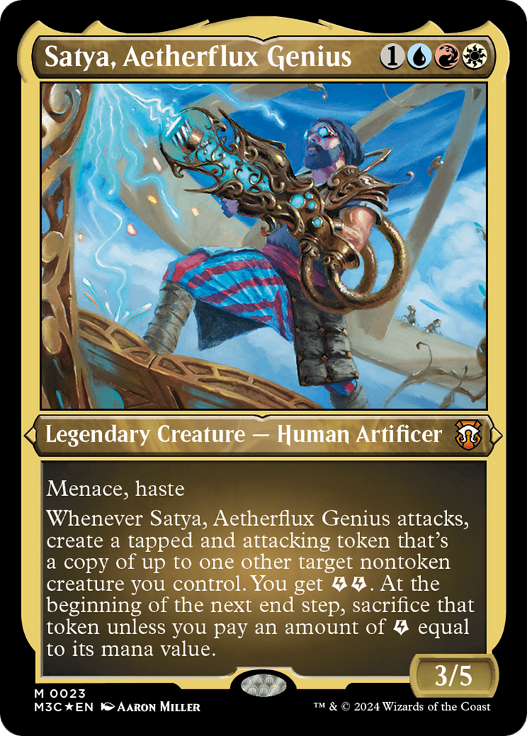 Satya, Aetherflux Genius (Foil Etched) [Modern Horizons 3 Commander] | Chromatic Games