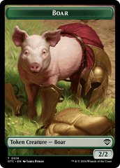 Boar // Drake Double-Sided Token [Outlaws of Thunder Junction Commander Tokens] | Chromatic Games