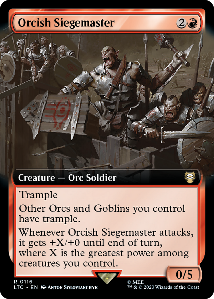 Orcish Siegemaster (Extended Art) [The Lord of the Rings: Tales of Middle-Earth Commander] | Chromatic Games