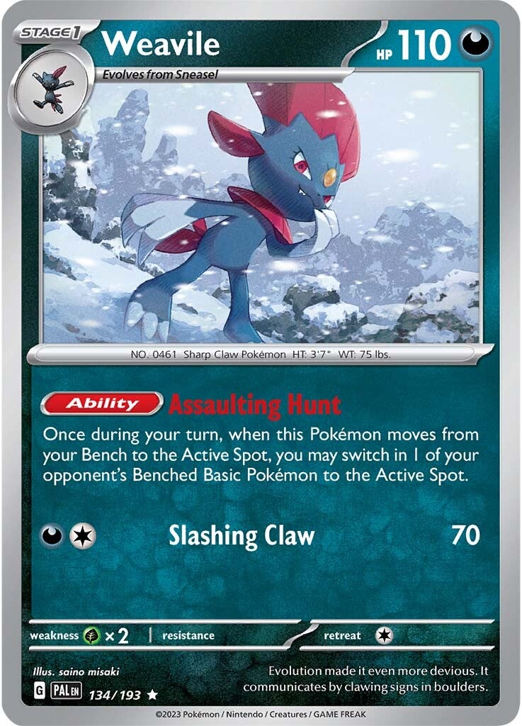 Weavile (134/193) [Scarlet & Violet: Paldea Evolved] | Chromatic Games