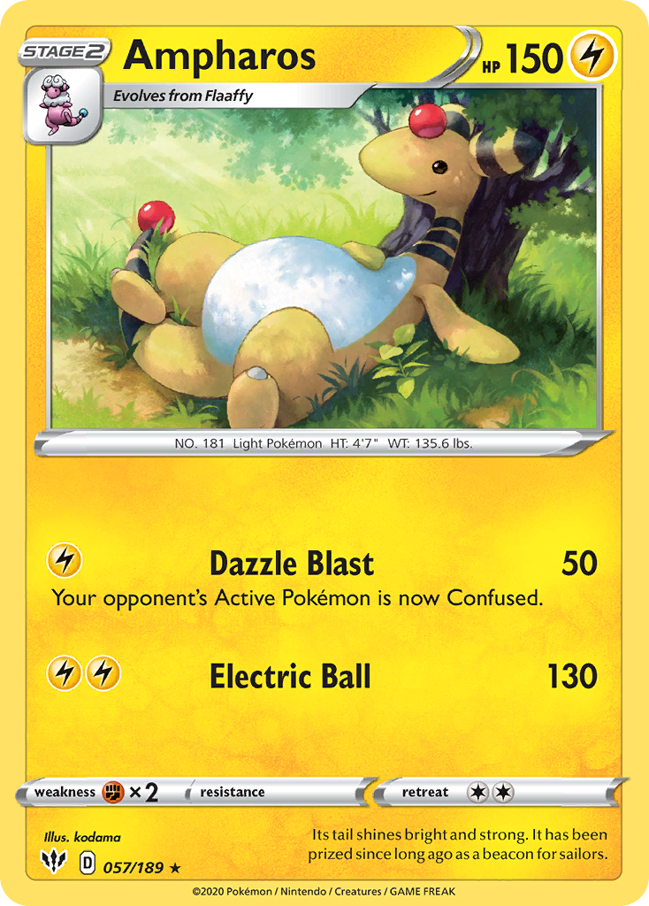 Ampharos (057/189) [Sword & Shield: Darkness Ablaze] | Chromatic Games