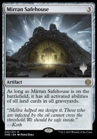 Mirran Safehouse (Promo Pack) [Phyrexia: All Will Be One Promos] | Chromatic Games