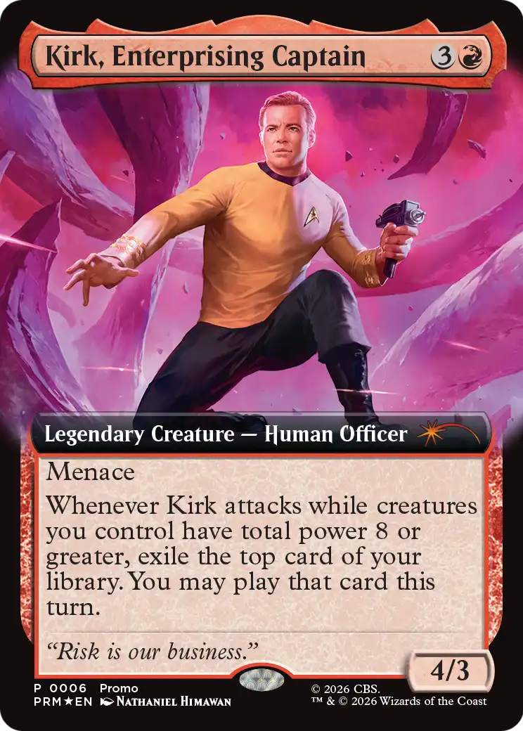 Kirk, Enterprising Captain (Extended Art) [Media Promos] | Chromatic Games