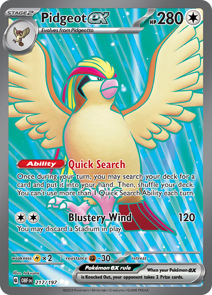 Pidgeot ex (217/197) [Scarlet & Violet: Obsidian Flames] | Chromatic Games